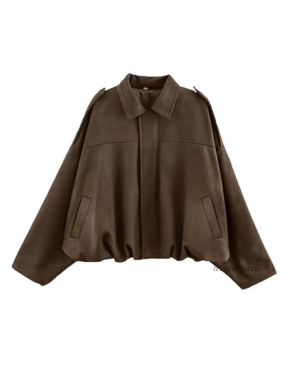 Faux Suede Bomber Jacket Oversized Long Sleeve Cropped Coat